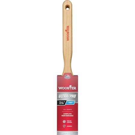 Wooster 1-1/2" Flat Sash Firm, Nylon/Polyester Bristle, Paint Brush, Wood Handle 4175-1 1/2
